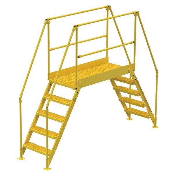 Vestil 5 Step Cross-Over Ladder 48"H x 50"W Yellow Powder Coat Steel COL-5-46-44